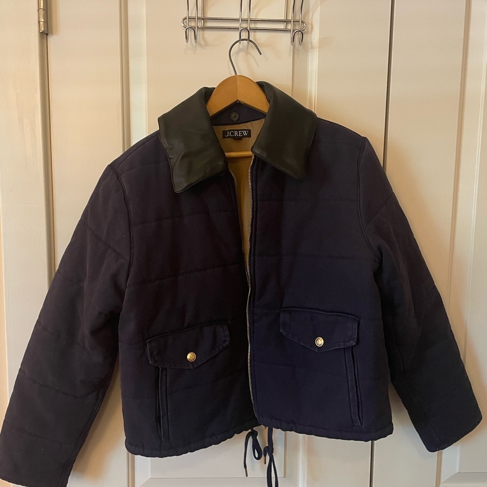 J.Crew Like-New Quilted Navy Barn Jacket